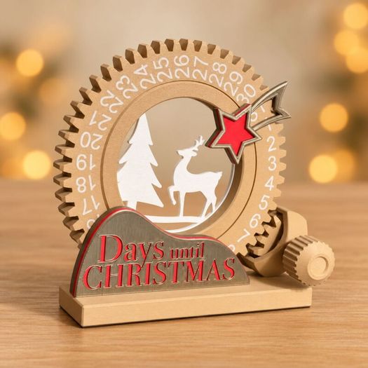 Days Until Christmas Countdown with Working Gear 3D