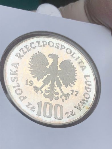 Silver 100 Zloty 1977.   Krakow Castle.post Included