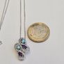 Brand New 9ct White Gold Diamond, Amethyst & Blue Topaz Pendant & Chain Image 4
