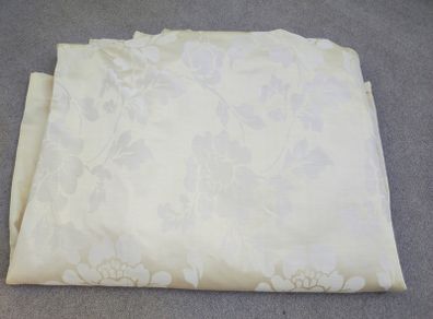 Pair of Large Lined Cream Curtains-pencil pleat