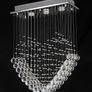 Heart Shape Crystal Chandelier, Modern Crystal Romantic LED Ceiling Lights Fixture, Rectangle Flush Mount Pendant Lamp for Living Room, Bedroom, Dining Room, Hallway, L50cm W20cm H70cm (FREE POSTAGE) Image 3