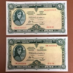 Two Irish One pound lavery Notes