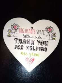 Bnwt teacher wooden heart