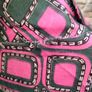 Vintage 1960s 1970s Dark Green & Pink abstract shift dress Dagger Collar size M/L  Postage included Image 5