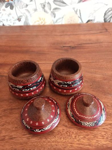 Hand Made Painted Coco Wood Box x 2