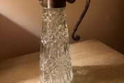 Vintage ships decanter. Bacchus faced. Silver plated. Claret jug