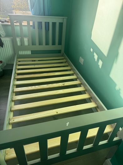 Grey single bed