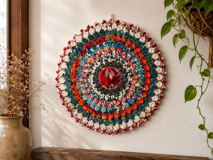 Handmade Thai Patchwork Cushion  or Wall Hanging