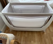 Shnuggle Air bedside crib + cot conversion + Shnuggle bath + ClevaMama mattress