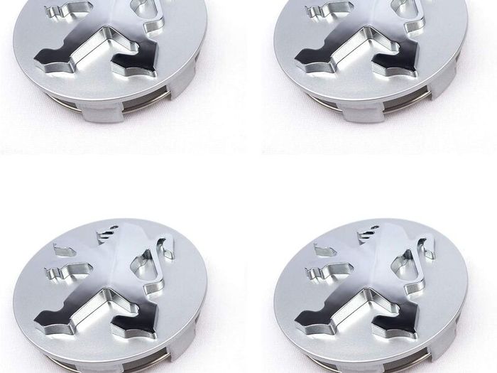Set of 4 Peugeot - Alloy Wheel Centre Hub Caps Face 60mm