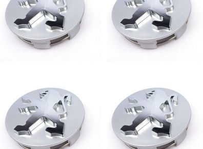 Set of 4 Peugeot - Alloy Wheel Centre Hub Caps Face 60mm