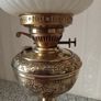 Stunning Antique Brass Oil Lamp Image 4