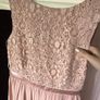 Dusty Rose Pink Sleeveless Lace-Trimmed Chiffon Waist-Cinched Dress Image 2