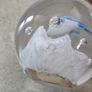 Vintage Art Glass Round Aquarium Paperweight with Bubbles and one Blue Dolphins Image 4