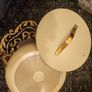 Gold pot, Ceramic non toxic cookware Non Stick 4.2 qt deep saute pan with lid, induction Pots and Pans. Gold cookware. Members mark pot Image 2