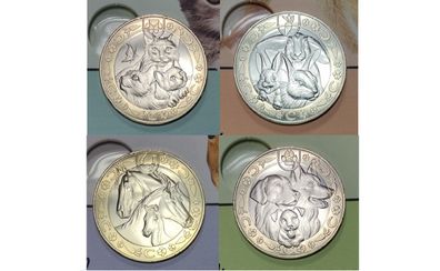 France 5 Euro Uncirculated Coin Set 2025 - Frances Favourite Animals (Cats, Dogs, Rabbits, Horses)