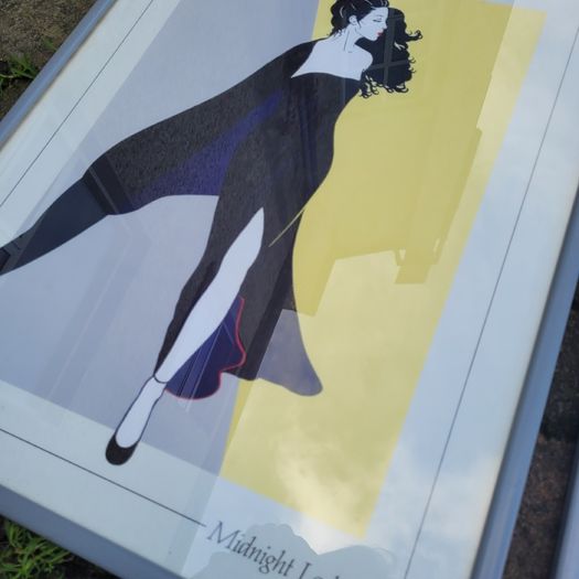 Vintage 80s pair of Patrick Nagal framed prints