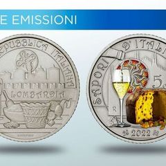 Italy 5 Euro Coin 2022 - Flavours of Italy Lombardy BU. Coincard.