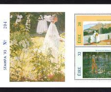 1993 Ireland Stampa Public Souvenir overprinting Irish Impressionism Painters  Commemorative Stamp Booklet Pane Overprinted for Stampa Mint Never Hinged (MNH)