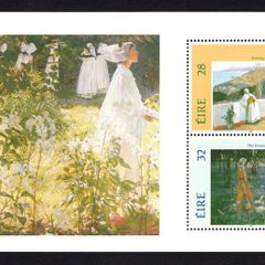 1993 Ireland Stampa Public Souvenir overprinting Irish Impressionism Painters  Commemorative Stamp Booklet Pane Overprinted for Stampa Mint Never Hinged (MNH)