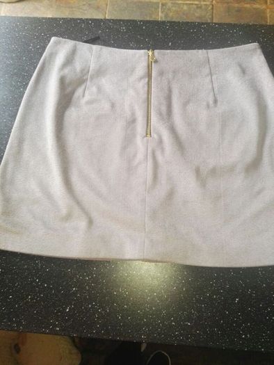 River Island Grey Fake Suede Skirt