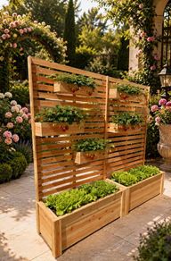 Premium Larch & Cedar Slatted Planter Boxes with Integrated 2m Privacy Screen (Bespoke / Heavy Duty)