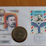 Isle of man Wright Brothers flyer 1983 crown Otto Lilienthal coin stamp cover Image 3