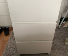 Ikea 3 drawer locker with glass top