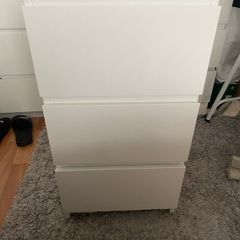 Ikea 3 drawer locker with glass top