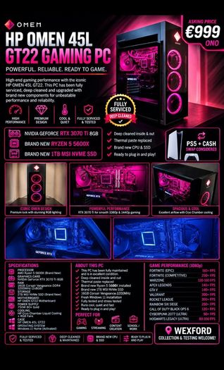Hp Omen 45l Gaming Pc ( Will Swap For Ps5 )!!need Gone !!