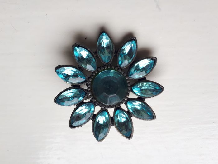 Blue Flower Brooch