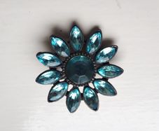 Blue Flower Brooch