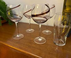 Red wine glasses