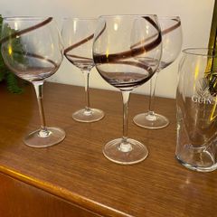 Red wine glasses