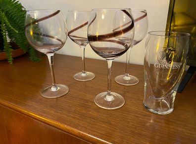 Red wine glasses