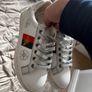 Fashion Design Superstar Silver White Golden Bee Embroidered Shoe Sneakers Sz 3.5uk Image 8