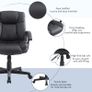 Mid Back Executive Office Chair, Faux Leather Computer Desk Chair with Swivel, Double-Tier Padding, Arm, Wheels, Black Image 7