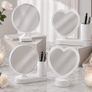 Magic mirror with photo insert and LED light with pen holder - HEART-SHAPED Image 3