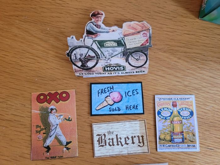 Miniature shop, dolls house groceries, food, sweets