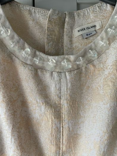 Cream and gold river island dress age 8
