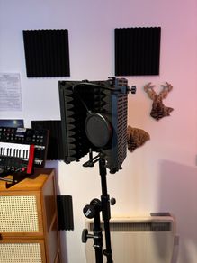 Mic Stand/isolation Screen On Wheels