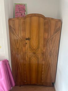 Two vintage 1960's wooden wardrobes