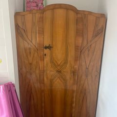 Two vintage 1960's wooden wardrobes