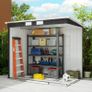 Storage shed with ventilation windows, sliding doors, galvanized steel, 213 x 130 x 172 cm, Dark gray Image 4