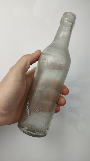 329 - Set of 5 Vintage Clear Glass Collectible Decorative Mineral Water Bottles