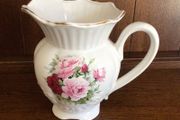 Vintage large floral pottery water jug