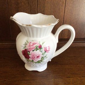 Vintage large floral pottery water jug