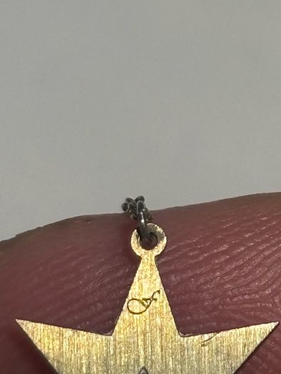 Sterling silver Y Necklace with gold washed star pendant