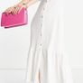 Size 6 River Island off white ruffle maxi dress Image 3