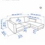 Ikea vimle couch sofa with chaise storage Image 3